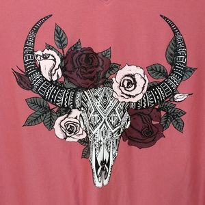Stretchy bull skull tshirt